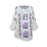 Bluza dama tip ie 024, alb optic/mov , marimea M