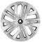 Set 4 Capace Roti Raven Gri R15, pentru Skoda Alb Negru