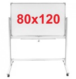 Tabla magnetica multifunctionala pe stand mobil 80x120 cm, 2 fete, rotativa, rama aluminiu, 7 ani garantie