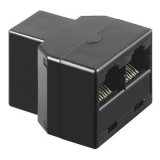 Adaptor 8p8c ISDN RJ45 mama la 2x RJ45 mama negru Goobay