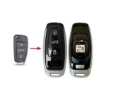 Carcasa cheie compatibila Audi A3, Q3, A6, A4, Q7 model transformare din cheia originala Keyless, negru