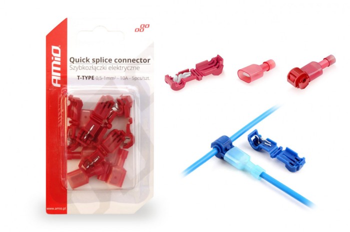 Cuplaje electrice pentru imbinari rapide de tip T 0,5 - 1mm2, 10A, 5 buc/blister AutoDrive ProParts