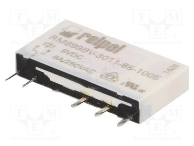 Releu electromagnetic SPDT 5VDC 6A 250VAC RELPOL RM699B foto