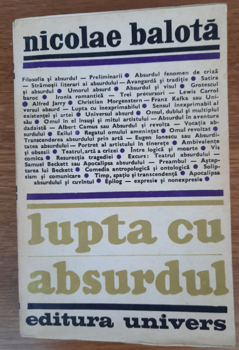 Lupta cu absurdul; Nicolae Balotă