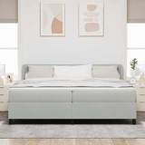 Cumpara ieftin Pat cu arcuri cu saltea Gri deschis 200 x 200 cm Catifea