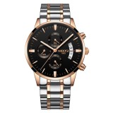 Ceas barbatesc de mana Nibosi Fashion Quartz Casual Elegant Analog Argintiu Auriu Negru