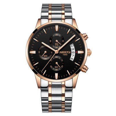 Ceas barbatesc de mana Nibosi Fashion Quartz Casual Elegant Analog Argintiu Auriu Negru foto
