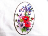 Tablou pe lemn cu flori de anemone si irisi 41784