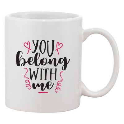 Cana alba personalizata &amp;#039;You belong with me&amp;#039;, INOVATIX&amp;reg;. 330ml foto