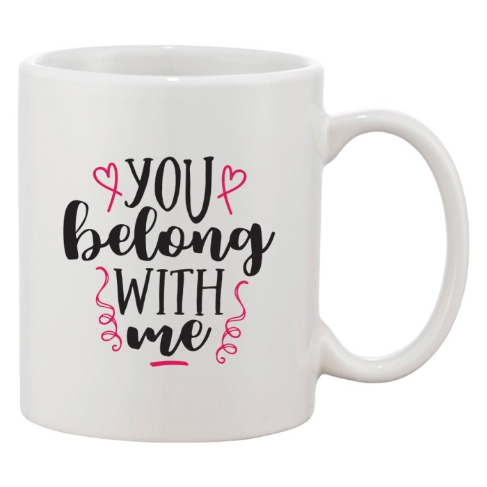Cana alba personalizata &#039;You belong with me&#039;, INOVATIX&reg;. 330ml