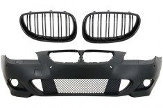 Bara Fata fara Proiectoare Ceata cu Grile Centrale Negru Lucios BMW Seria 5 E60 E61 (2003-2007) M-Technik Design Performance AutoTuning foto