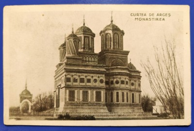 Curtea de Arges Monastirea (Manastirea) 1926 - printata, circulata, timbre foto