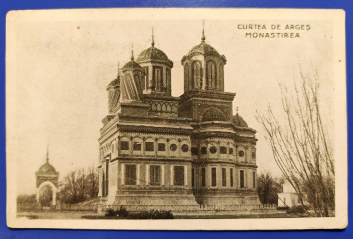 Curtea de Arges Monastirea (Manastirea) 1926 - printata, circulata, timbre