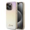 Husa originala Guess iPhone 15 Pro Max Saffiano Iridescent Script, auriu, GUHCP15XPSAIRSD