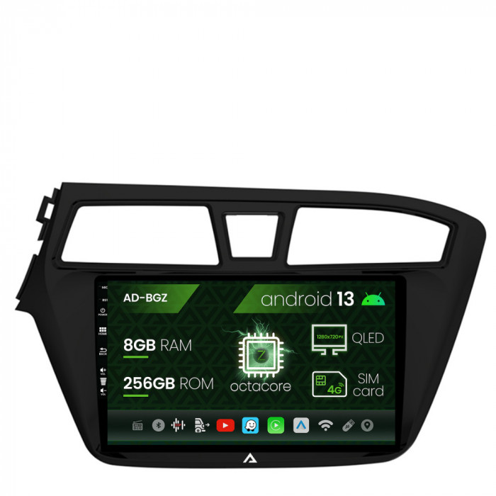 Navigatie Hyundai I20 (2014-2018), Android 13, Z-Octacore 8GB RAM + 256GB ROM, 9 Inch - AD-BGZ9008+AD-BGRKIT194