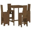 Set mobilier bar de gradina, 5 piese, maro miere lemn masiv pin