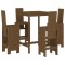 Set mobilier bar de gradina, 5 piese, maro miere lemn masiv pin