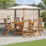vidaXL Set mobilier de grădină, 7 piese, lemn masiv acacia/textilenă 3279325