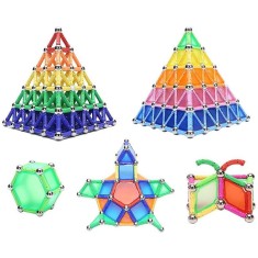 Set constructie magnetic 3D, 350 piese, multicolor, educativ, interactiv, varsta 6+, ProCart