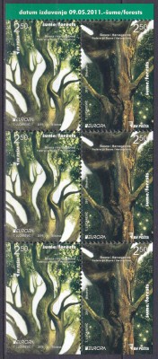 DB1 Bosnia Hertegovina 2011 Europa Paduri MNH foto