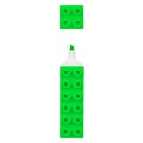 Evidențiator Fancy, Formă Cărămidă, Dimensiuni 9.5x2x2cm, Culoare Verde, Oem
