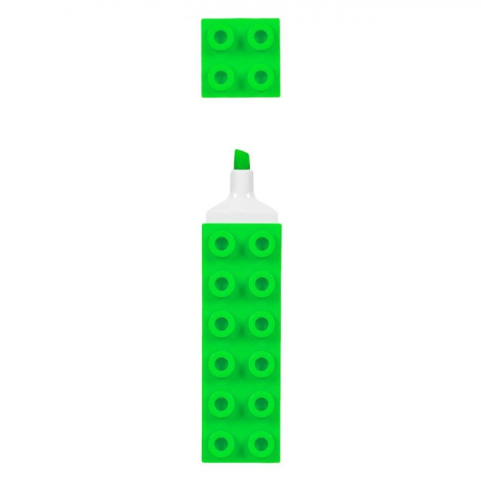 Evidențiator Fancy, Formă Cărămidă, Dimensiuni 9.5x2x2cm, Culoare Verde