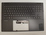 Carcasa superioara cu tastatura palmrest Laptop Gaming, HP, Omen 16-N, 16Z-N, TPN-Q265, N14062-001, iluminata, 4 pini, neagra, layout US