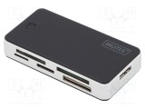 Cititor carduri memorie USB 3.0 DIGITUS micro USB B 5Gbps negru-argintiu