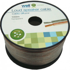 Cablu difuzor transparent 2x0.35mm CCA Well LSP-CCA0.35TT-100-WL