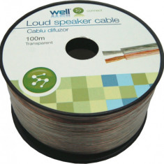 Cablu difuzor transparent 2x0.35mm CCA Well LSP-CCA0.35TT-100-WL