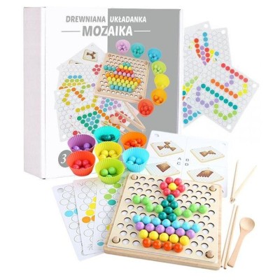Puzzle mozaic, LearnHow, Lemn, Multicolor foto