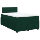 Cumpara ieftin Pat box spring cu saltea, verde inchis, 120x200 cm, catifea