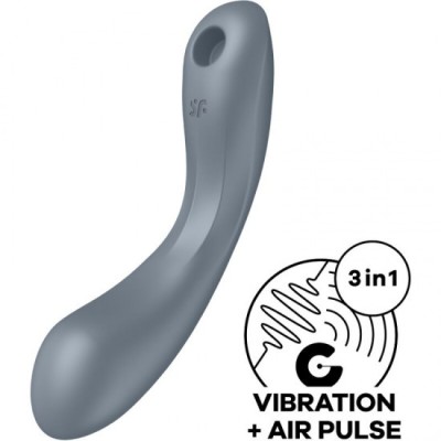 SATISFYER - CURVE TRINITY 1 AIR PULSE VIBRATION GREY foto