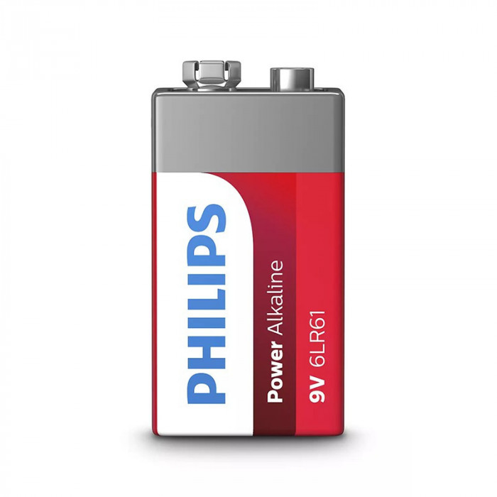 Baterie Power Alkaline Philips, 9 V, 1 bucata