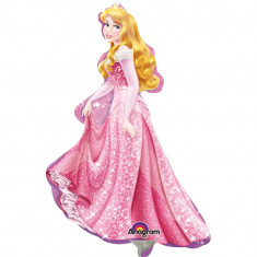 Balon mini figurina Frumoasa Adormita Disney - 23 cm, umflat + bat si rozeta, Amscan 28476 foto