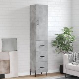 vidaXL Dulap &icirc;nalt, gri beton, 34,5x34x180 cm, lemn prelucrat