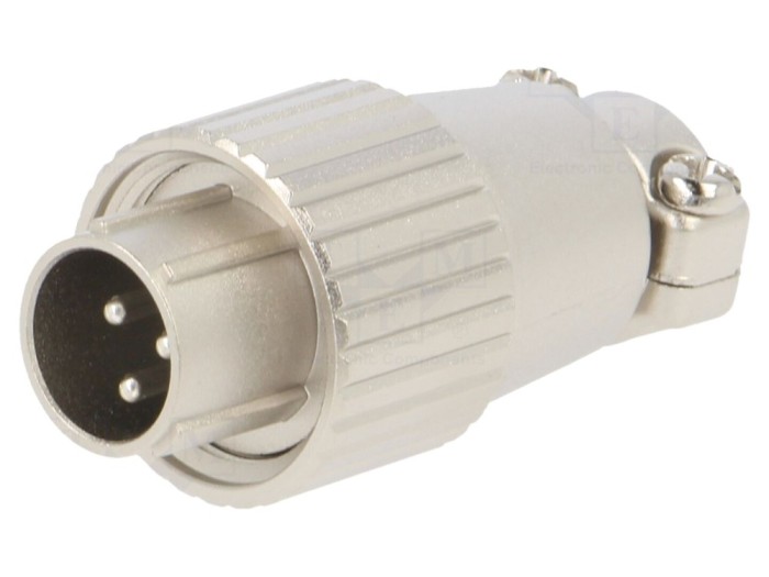 Conector Circular 3 PIN Argintat 10A
