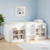 Cumpara ieftin Cadru de Pat Inalt pentru Copii Alb 75 x 190 cm Lemn prelucrat