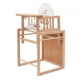 Cumpara ieftin Scaun de masa din lemn natural, 2 in 1, New Baby