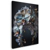 Tablou canvas floare orhidee, negru, albastru, maro 1095 Tablou canvas pe panza CU RAMA 70x100 cm