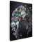 Tablou canvas floare orhidee, negru, albastru, maro 1095 Tablou canvas pe panza CU RAMA 30x40 cm