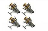 Kit 4 Mulinete Baitrunner Diamant Alb KT6000A, 9+1 Rulmenti, Tambur Aluminiu + Rezerva, Pescuit Crap