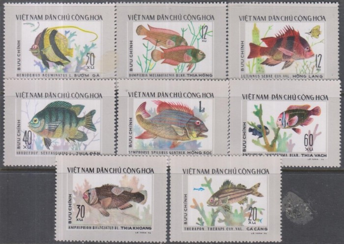 Timbre cu pești tropicali din Vietnam