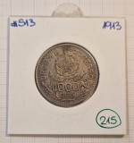 215, Brazil, Brazilia, 1000 Reis 1913, KM#513, Argint, America Centrala si de Sud