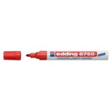 Marker permanent Edding 8750, cu vopsea, corp aluminiu, varf rotund, 2-4 mm, rosu