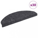 vidaXL Covorașe scară autoadezive 30 buc Gri &icirc;nchis 65x21x4 cm