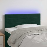 vidaXL Tăblie de pat cu LED, verde &icirc;nchis, 90x5x78/88 cm, catifea 3121791