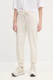 Puma pantaloni de trening femei, culoarea bej, cu imprimeu, 685037