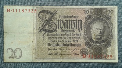 20 ReichsMark 1929 Germania / Reichs Mark / marci seria 11187325 foto