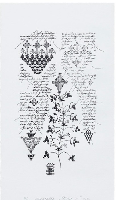 &rdquo;Plante II&rdquo;, Ștefan C&acirc;lția, serigrafie, semnat olograf, mapă originală 39,5x21cm
